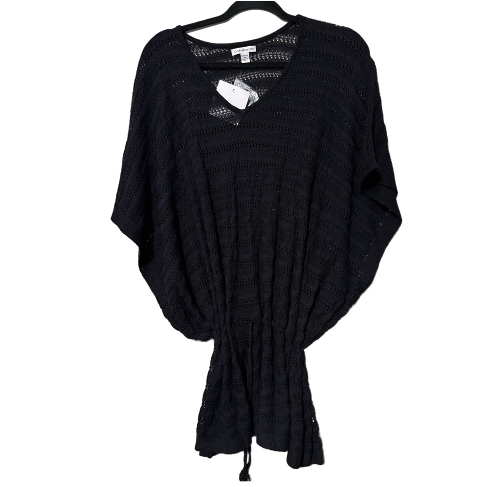 Croft & Barrow women's black plus size 3X cover up adjustable v-neck beachwear - Picture 12 of 12